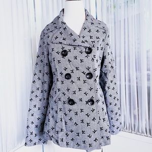 Moon Collection Women’s Gray Pea Coat Jacket XL